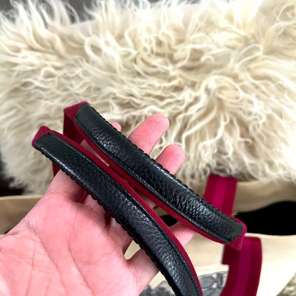 Coach Cream Tote with Pink Handles - Picture 3 of 12